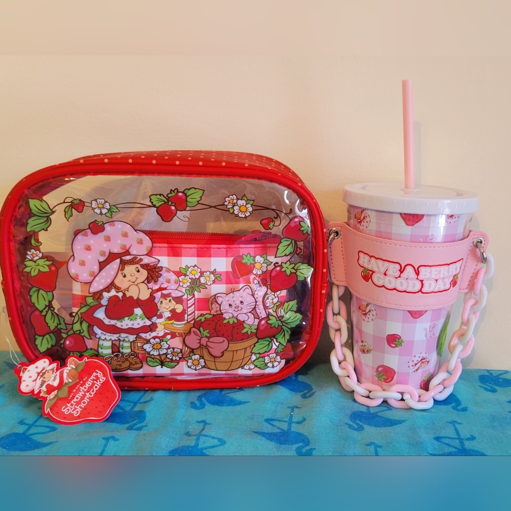 Strawberry Shortcake Cosmetic Bag and Tumbler Set